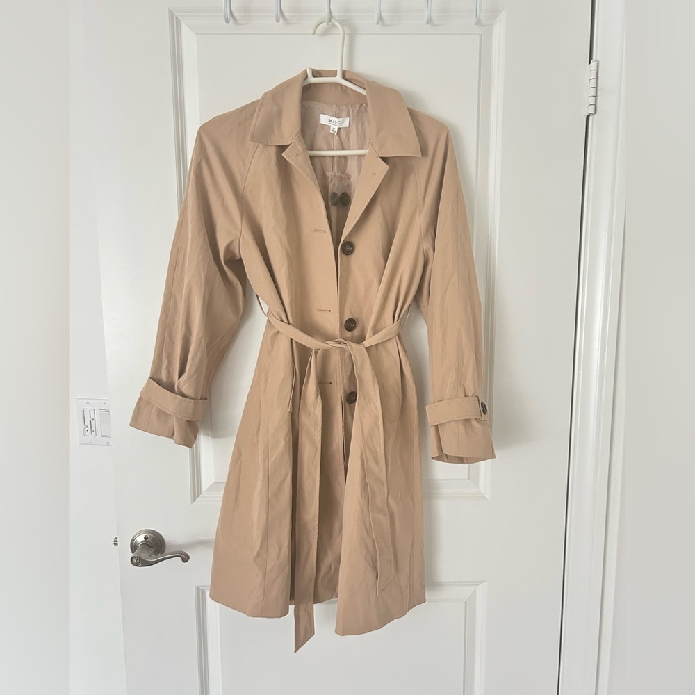 MiSC Elevated Basics Women’s Tan Trench Coat,Size M,Preowned.
